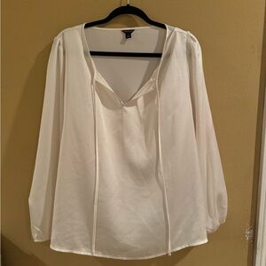 Long Sleeve Mixed Media Blouse